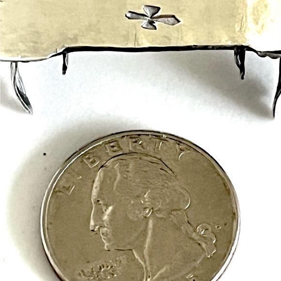 SALE Signed-Gibson Gene Navajo Vntg Crushed Turquoise Inlay Sterling Watch Cuff - Picture 6 of 8